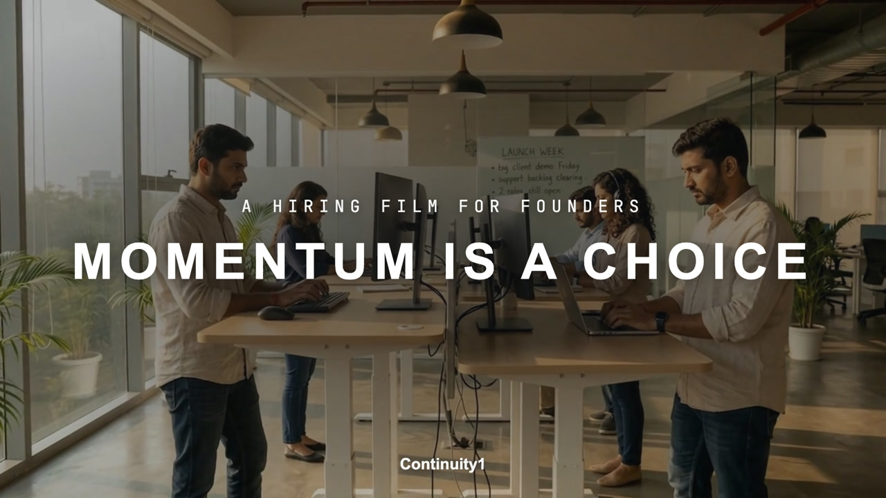 Momentum is a choice, a hiring film for founders